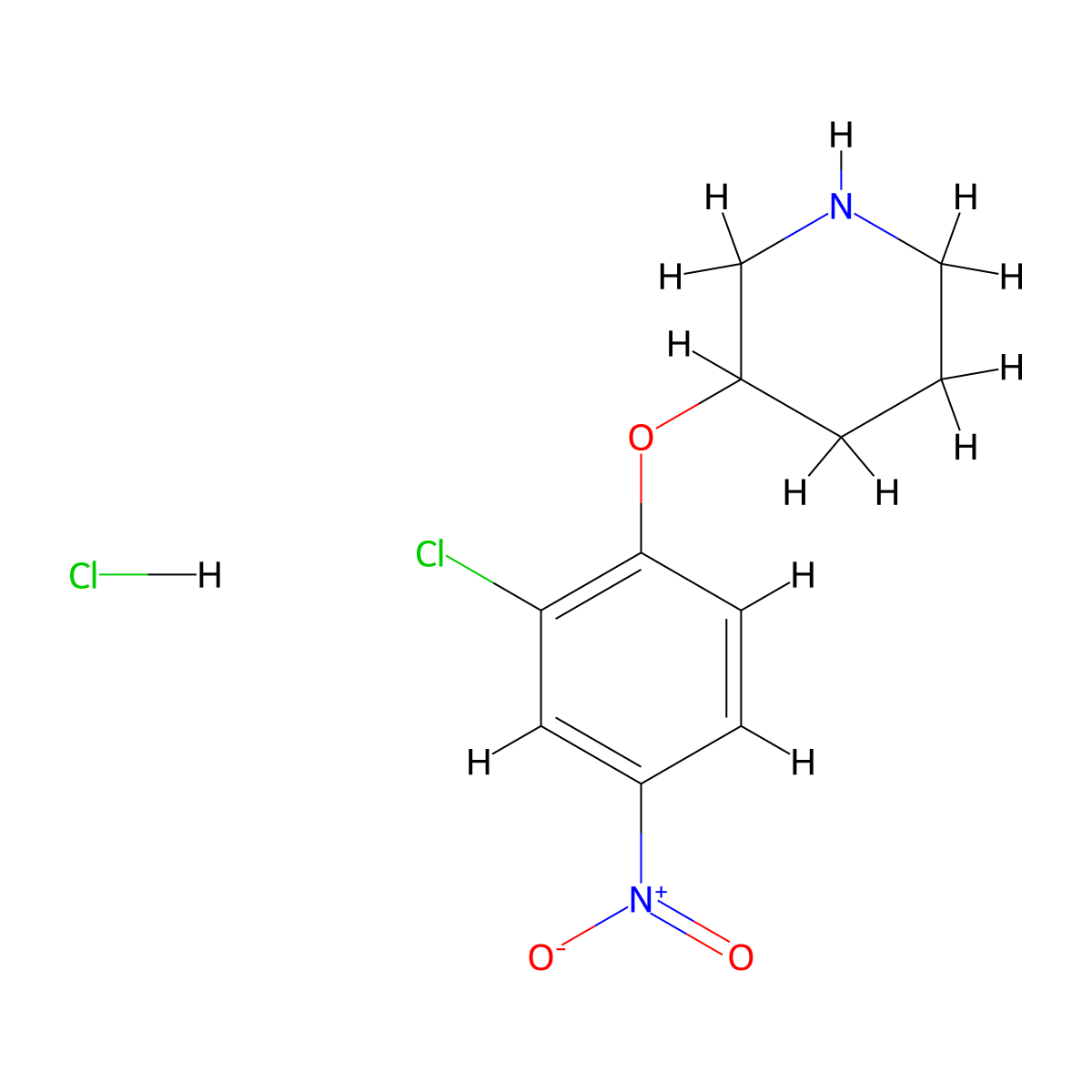 3-(2-Chloro-4-nitrophenoxy)piperidine hydrochloride molecular structure, CAS 1219957-02-4