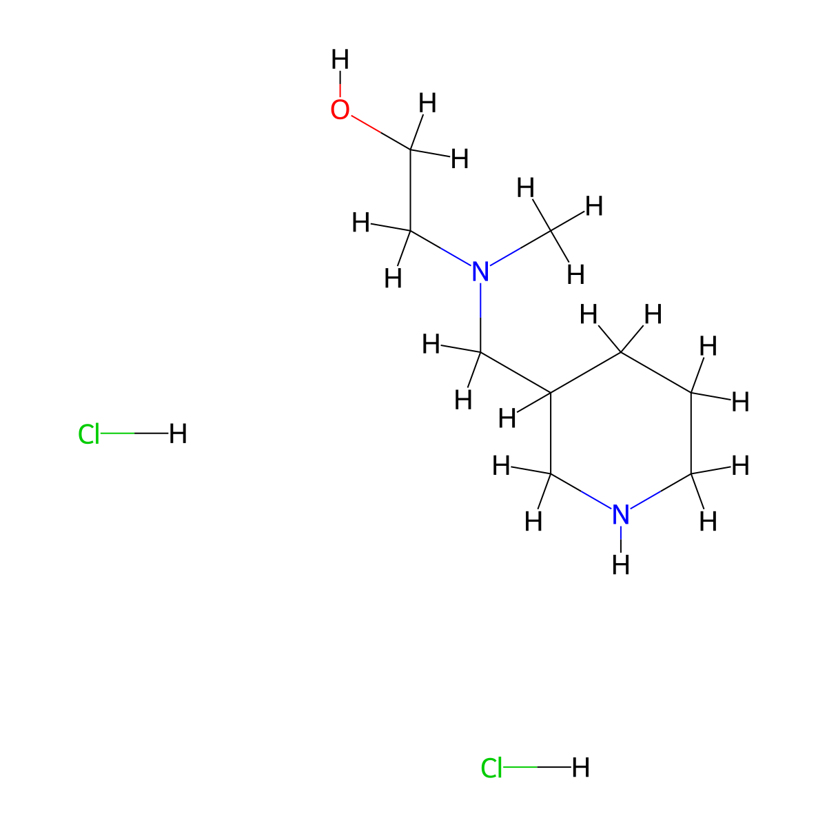 2-[Methyl(3-piperidinylmethyl)amino]-1-ethanol dihydrochloride molecular structure, CAS 1219957-09-1