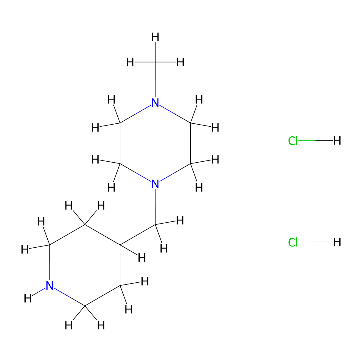 1-Methyl-4-(4-piperidinylmethyl)piperazine dihydrochloride molecular structure, CAS 1219957-15-9