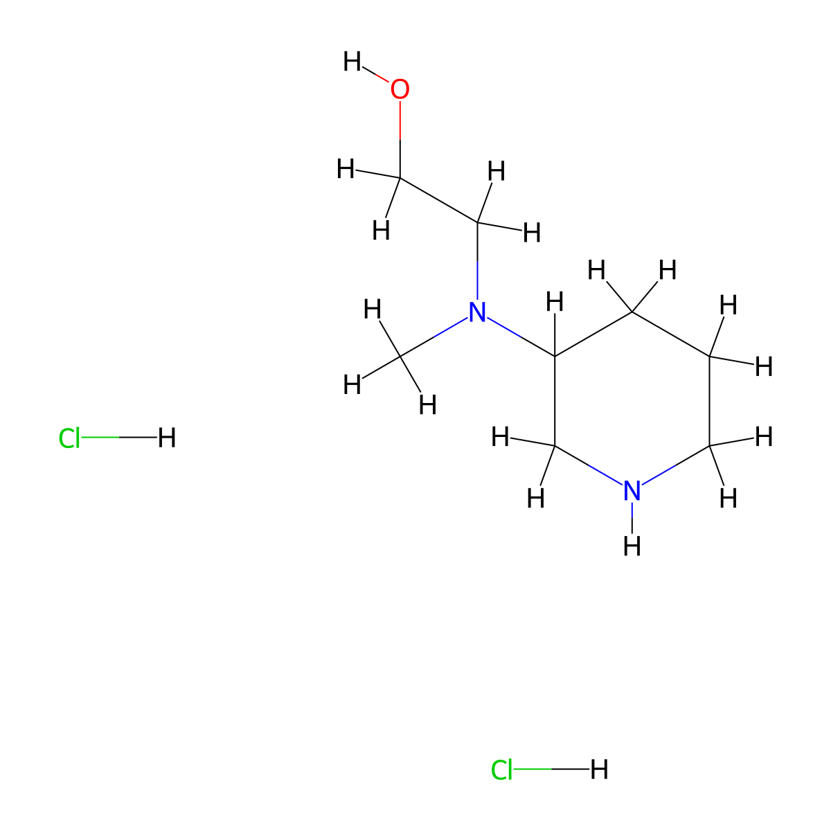 2-[Methyl(piperidin-3-yl)amino]ethan-1-ol dihydrochloride molecular structure, CAS 1219957-18-2