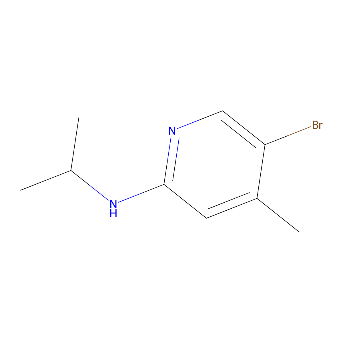 5-Bromo-N-isopropyl-4-methyl-2-pyridinamine molecular structure, CAS 1219957-32-0
