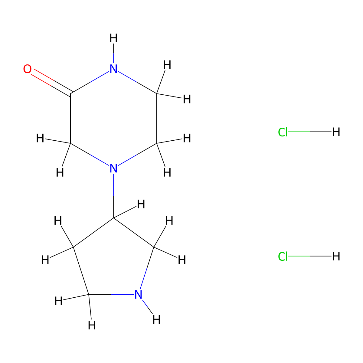 4-(Pyrrolidin-3-yl)piperazin-2-one dihydrochloride molecular structure, CAS 1219957-44-4