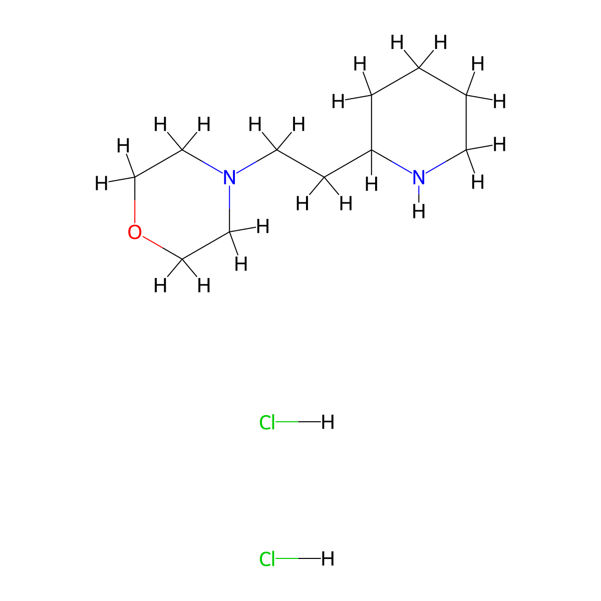 4-[2-(2-Piperidinyl)ethyl]morpholine dihydrochloride molecular structure, CAS 1219957-48-8