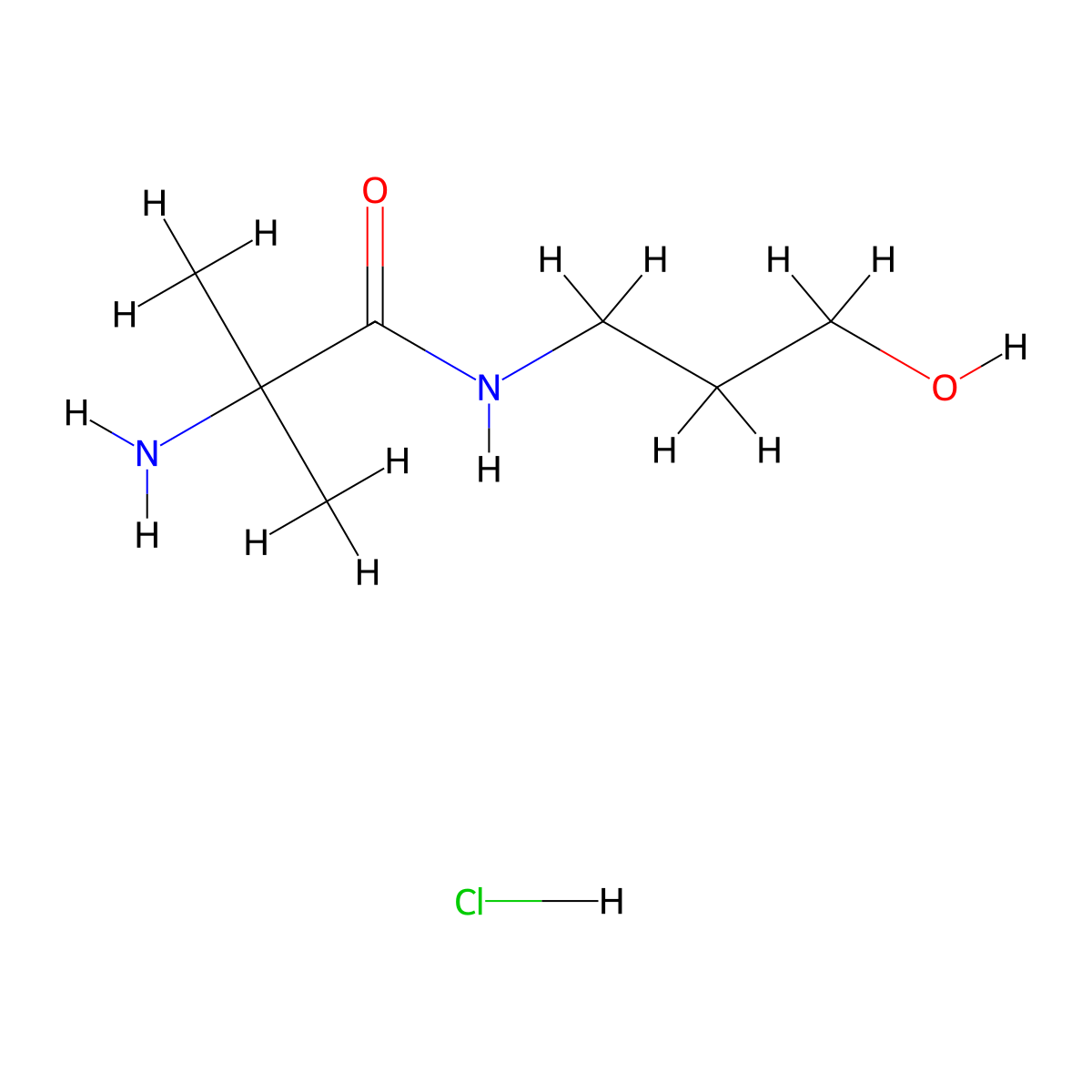 2-Amino-N-(3-hydroxypropyl)-2-methylpropanamide hydrochloride molecular structure, CAS 1219957-50-2