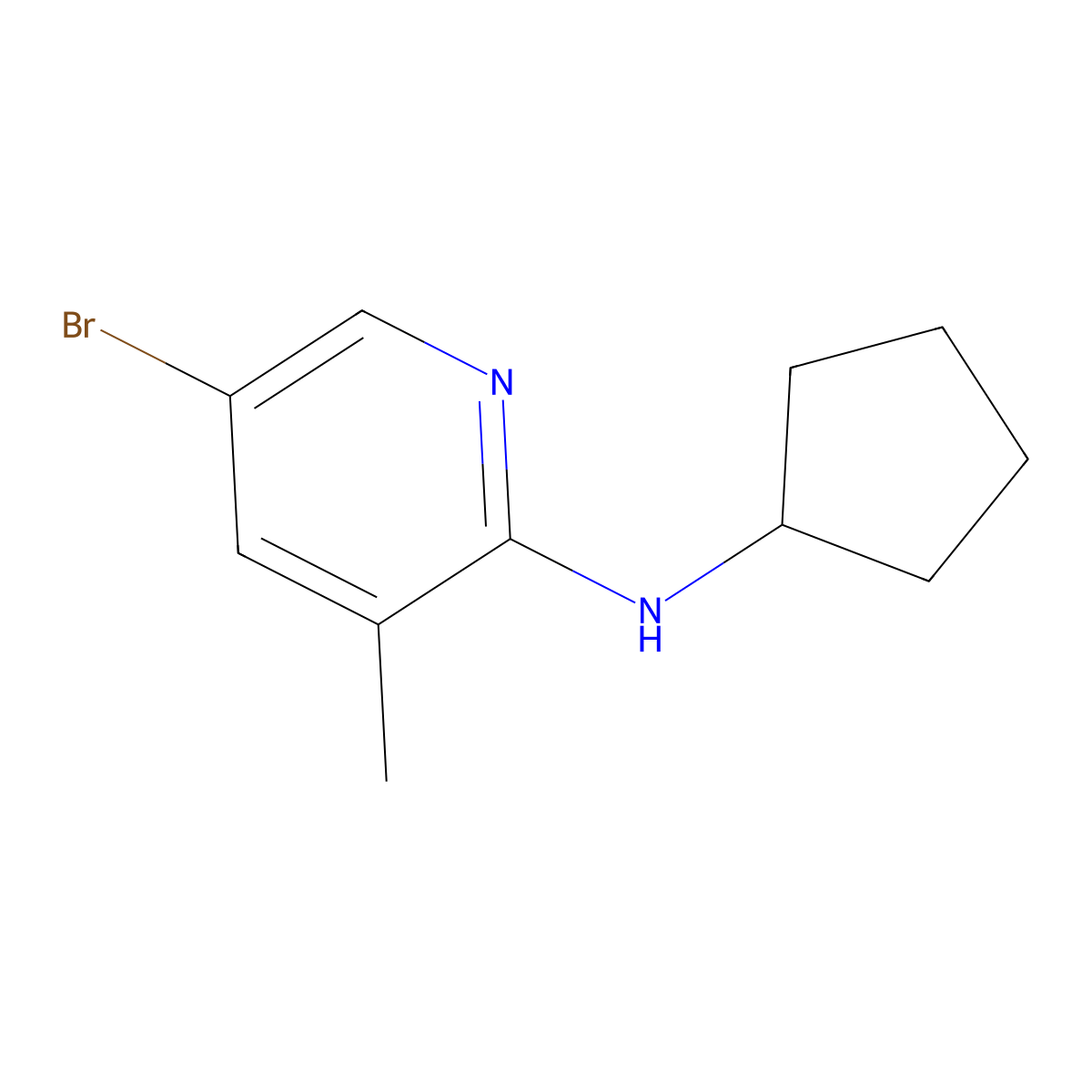5-bromo-N-cyclopentyl-3-methylpyridin-2-amine molecular structure, CAS 1219957-52-4