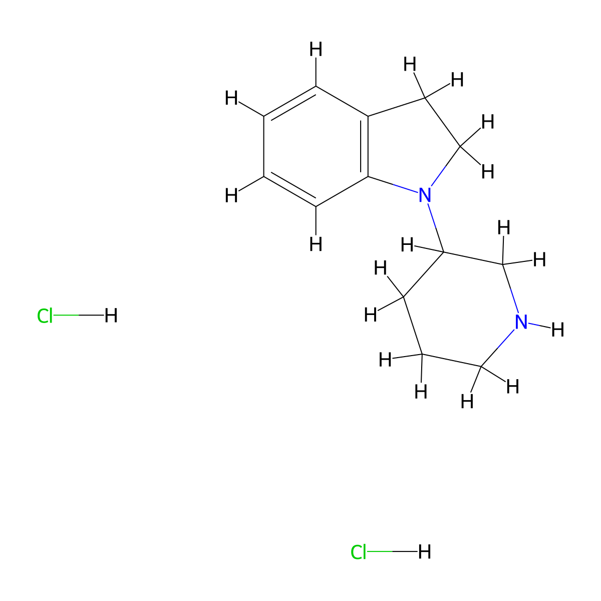 1-(3-Piperidinyl)indoline dihydrochloride molecular structure, CAS 1219957-54-6