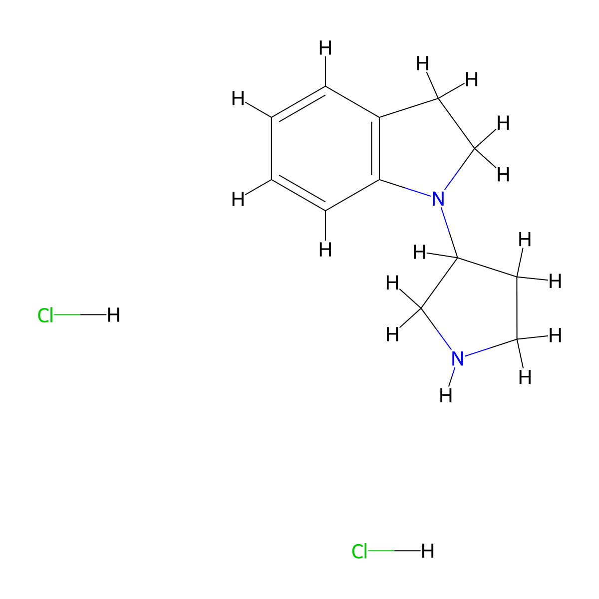 1-(3-Pyrrolidinyl)indoline dihydrochloride molecular structure, CAS 1219957-59-1