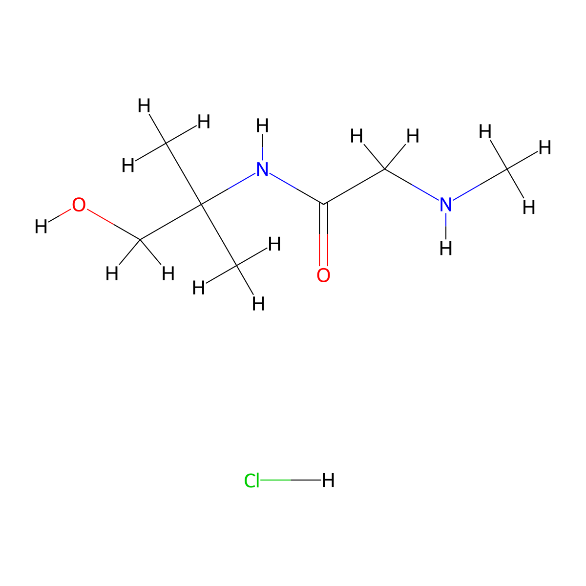 N-(2-Hydroxy-1,1-dimethylethyl)-2-(methylamino)-acetamide hydrochloride molecular structure, CAS 1219957-60-4