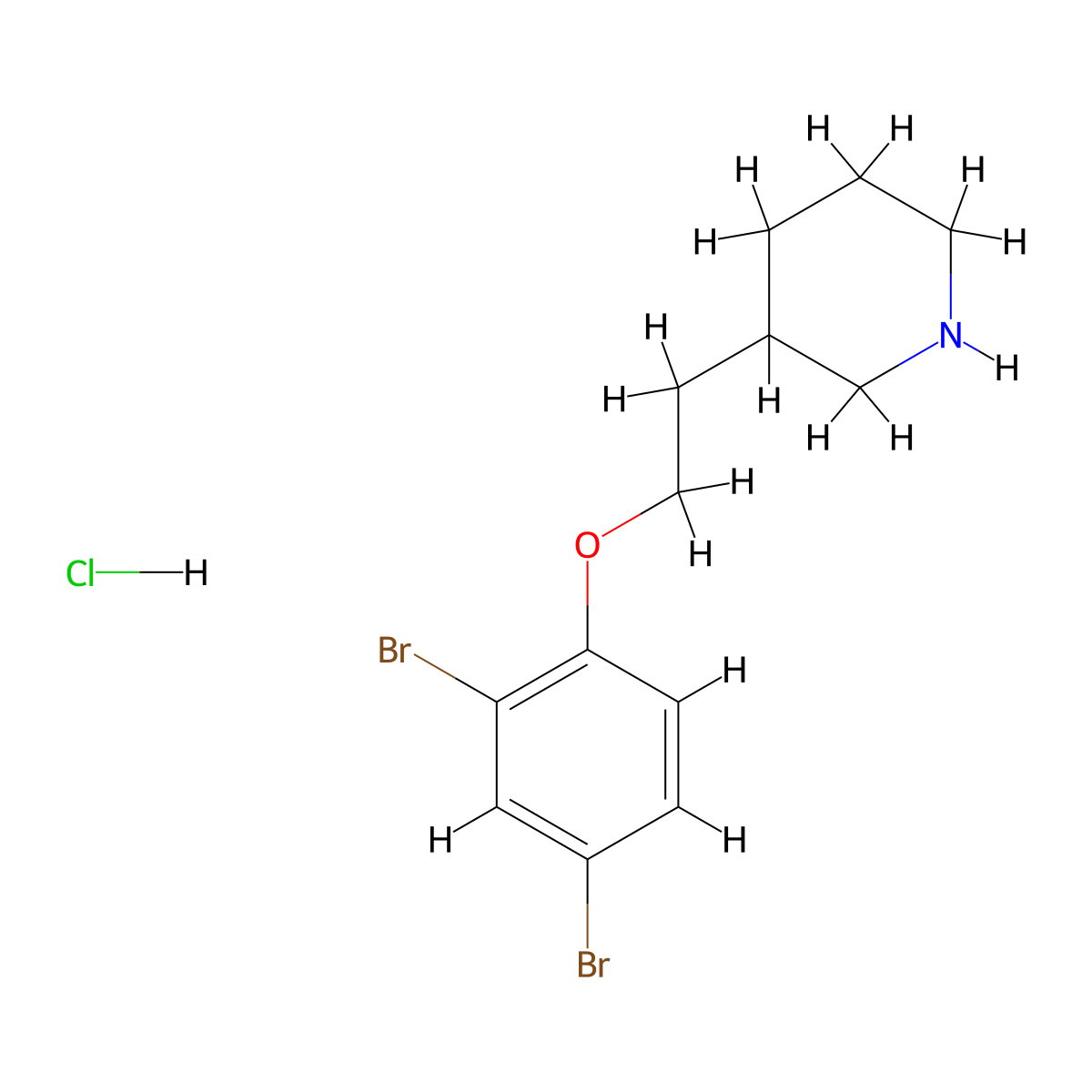 3-[2-(2,4-Dibromophenoxy)ethyl]piperidine hydrochloride molecular structure, CAS 1219957-61-5