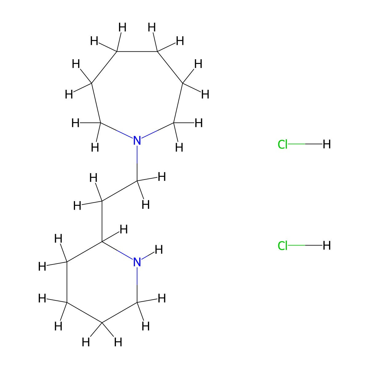 1-[2-(2-Piperidinyl)ethyl]azepane dihydrochloride molecular structure, CAS 1219957-63-7