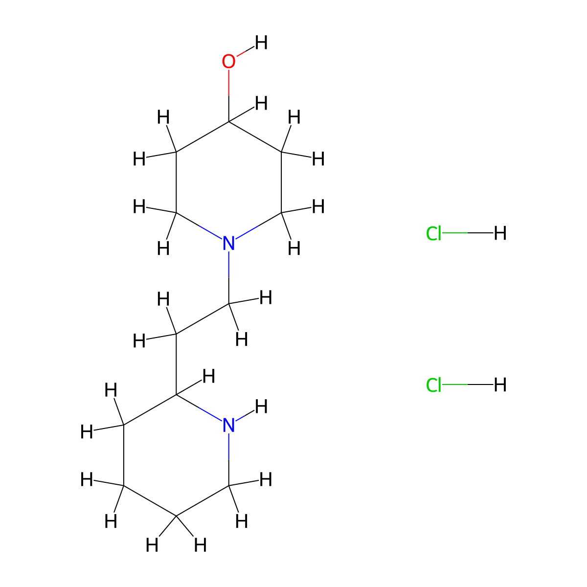 1-[2-(2-Piperidinyl)ethyl]-4-piperidinol dihydrochloride molecular structure, CAS 1219957-66-0