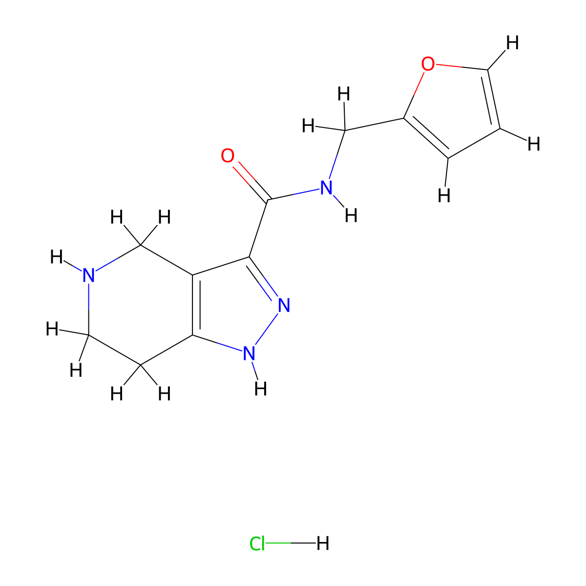 N-(Furan-2-ylmethyl)-4,5,6,7-tetrahydro-1H-pyrazolo[4,3-c]pyridine-3-carboxamide hydrochloride molecular structure, CAS 1219957-69-3