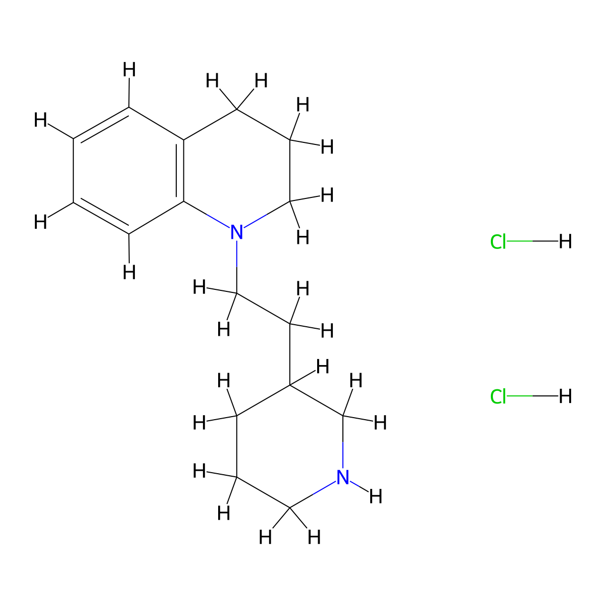 1-[2-(3-Piperidinyl)ethyl]-1,2,3,4-tetrahydroquinoline dihydrochloride molecular structure, CAS 1219957-71-7