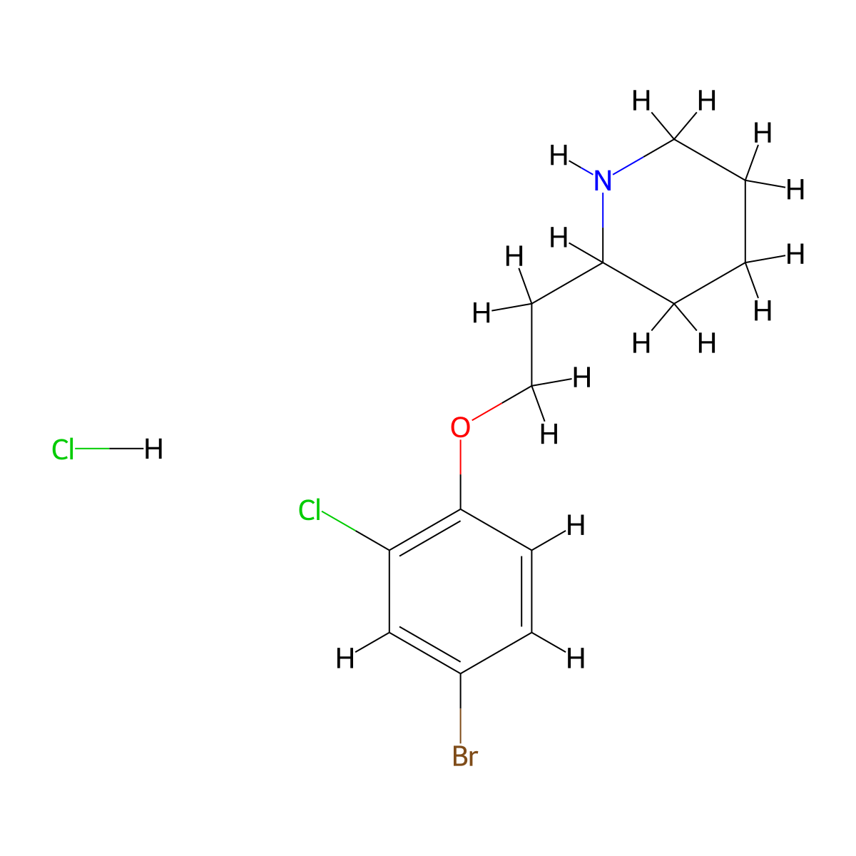 2-[2-(4-Bromo-2-chlorophenoxy)ethyl]piperidine hydrochloride molecular structure, CAS 1219957-73-9