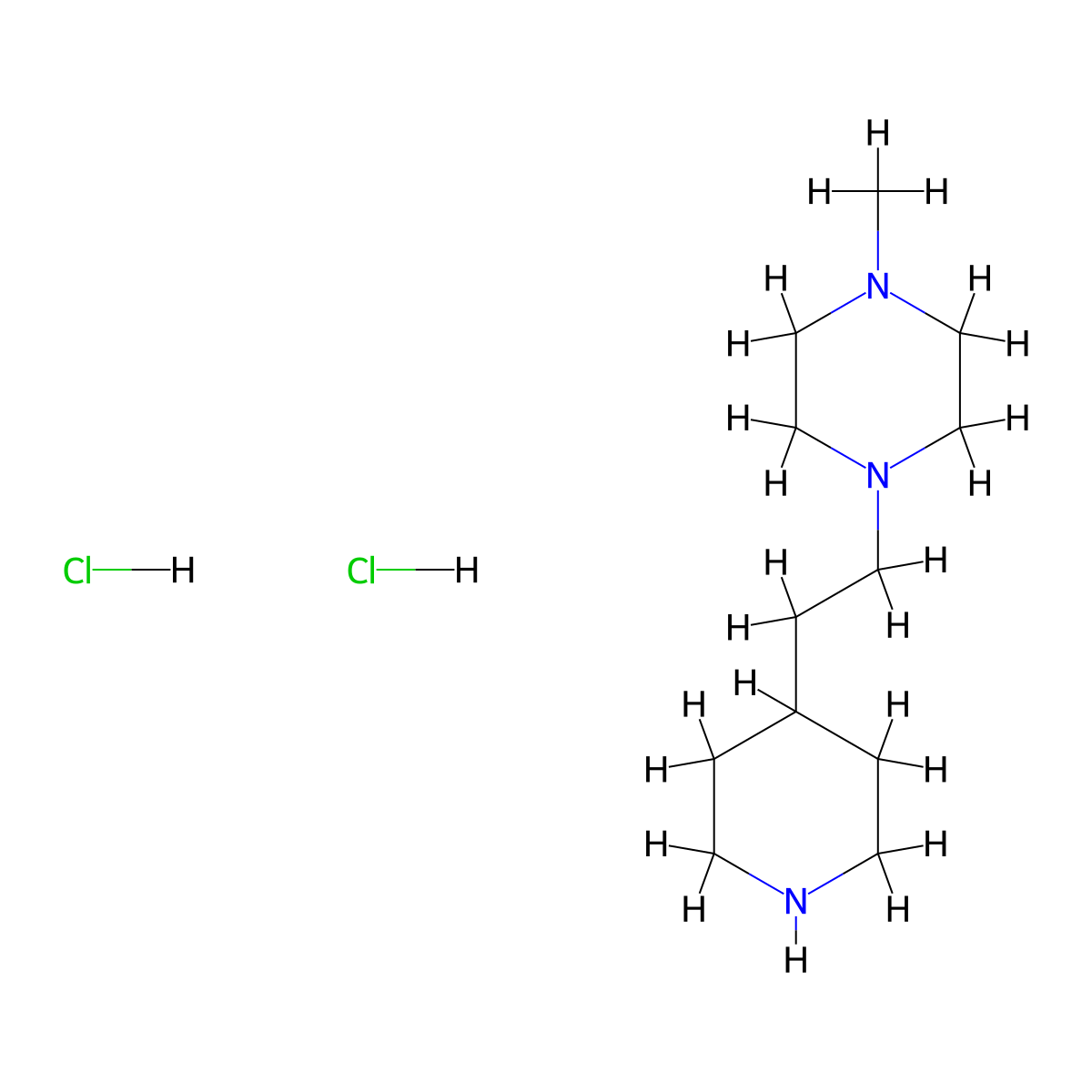 1-Methyl-4-[2-(4-piperidinyl)ethyl]piperazine dihydrochloride molecular structure, CAS 1219957-74-0