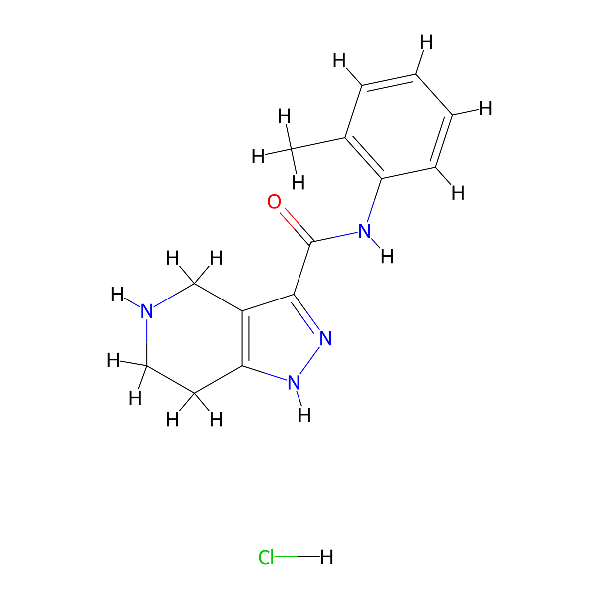 N-(o-Tolyl)-4,5,6,7-tetrahydro-1H-pyrazolo[4,3-c]pyridine-3-carboxamide hydrochloride molecular structure, CAS 1219957-75-1