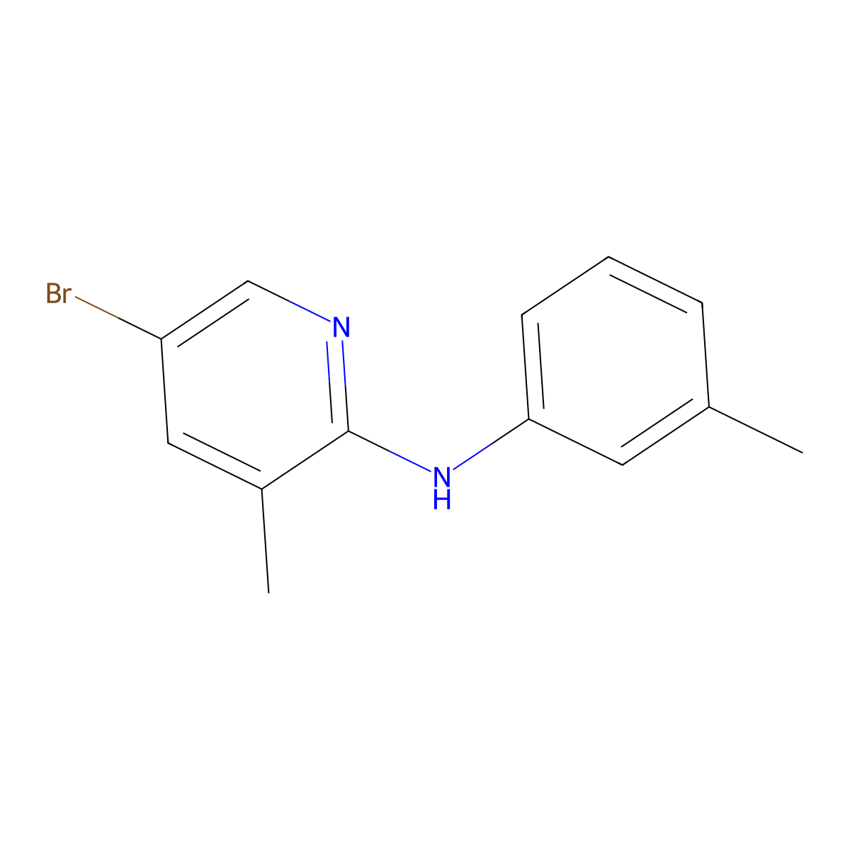 5-Bromo-3-methyl-N-(3-methylphenyl)-2-pyridinamine molecular structure, CAS 1219957-78-4