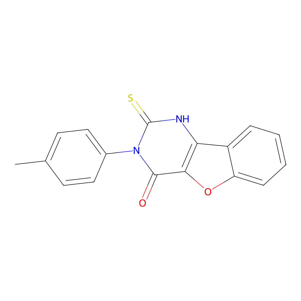 3-(4-methylphenyl)-2-sulfanylidene-1H-[1]benzofuro[3,2-d]pyrimidin-4-one molecular structure, CAS 121996-97-2