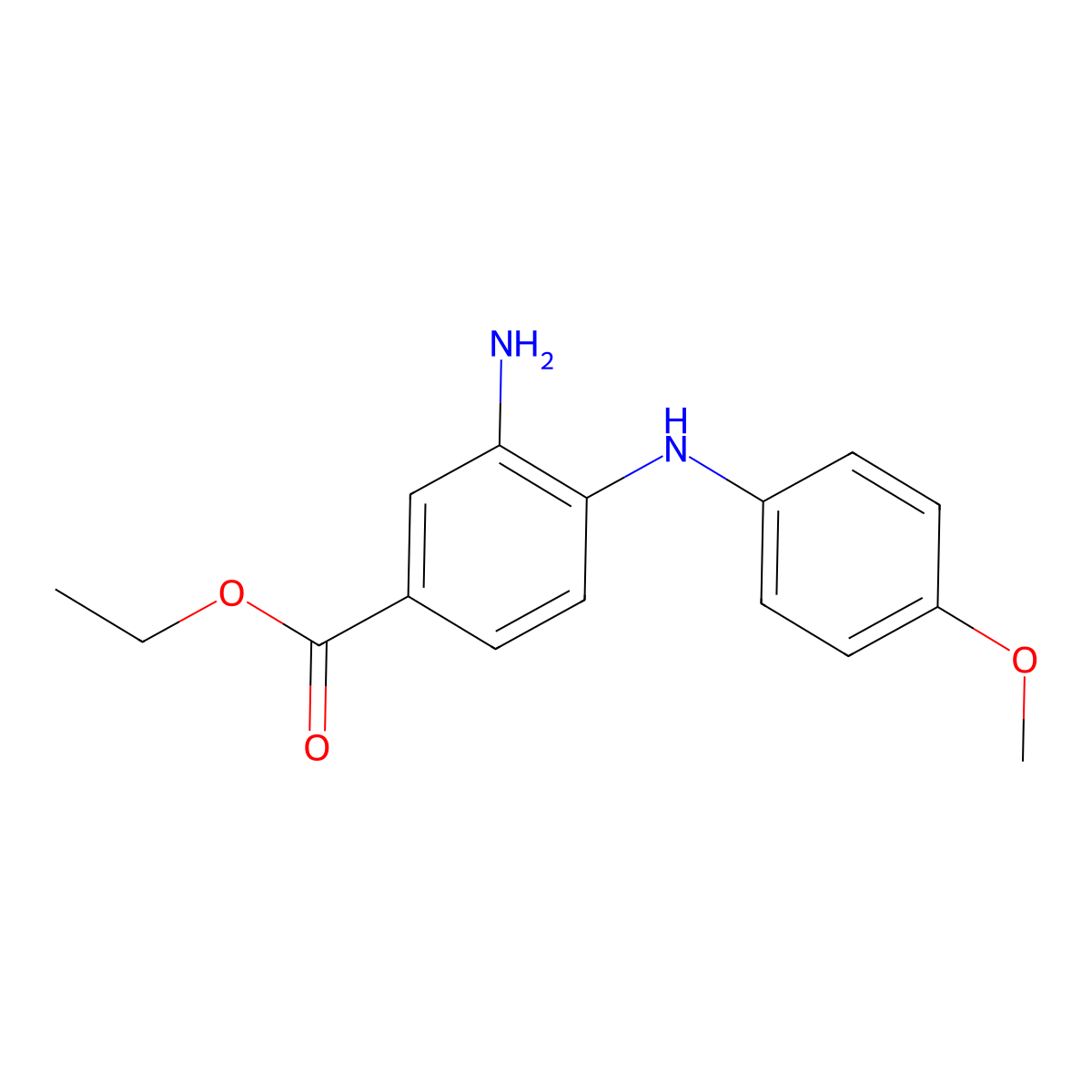Ethyl 3-amino-4-(4-methoxyanilino)benzoate molecular structure, CAS 1219960-31-2