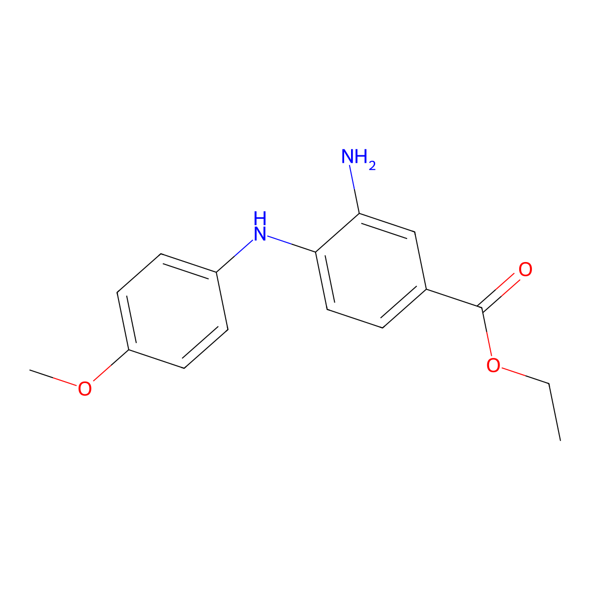 Ethyl 3-amino-4-(4-methoxyanilino)benzoate molecular structure, CAS 1219960-31-2
