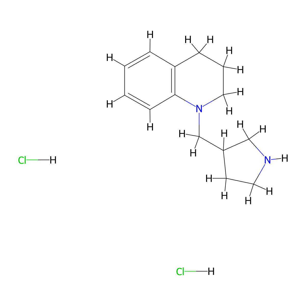 1-(3-Pyrrolidinylmethyl)-1,2,3,4-tetrahydroquinoline dihydrochloride molecular structure, CAS 1219960-36-7