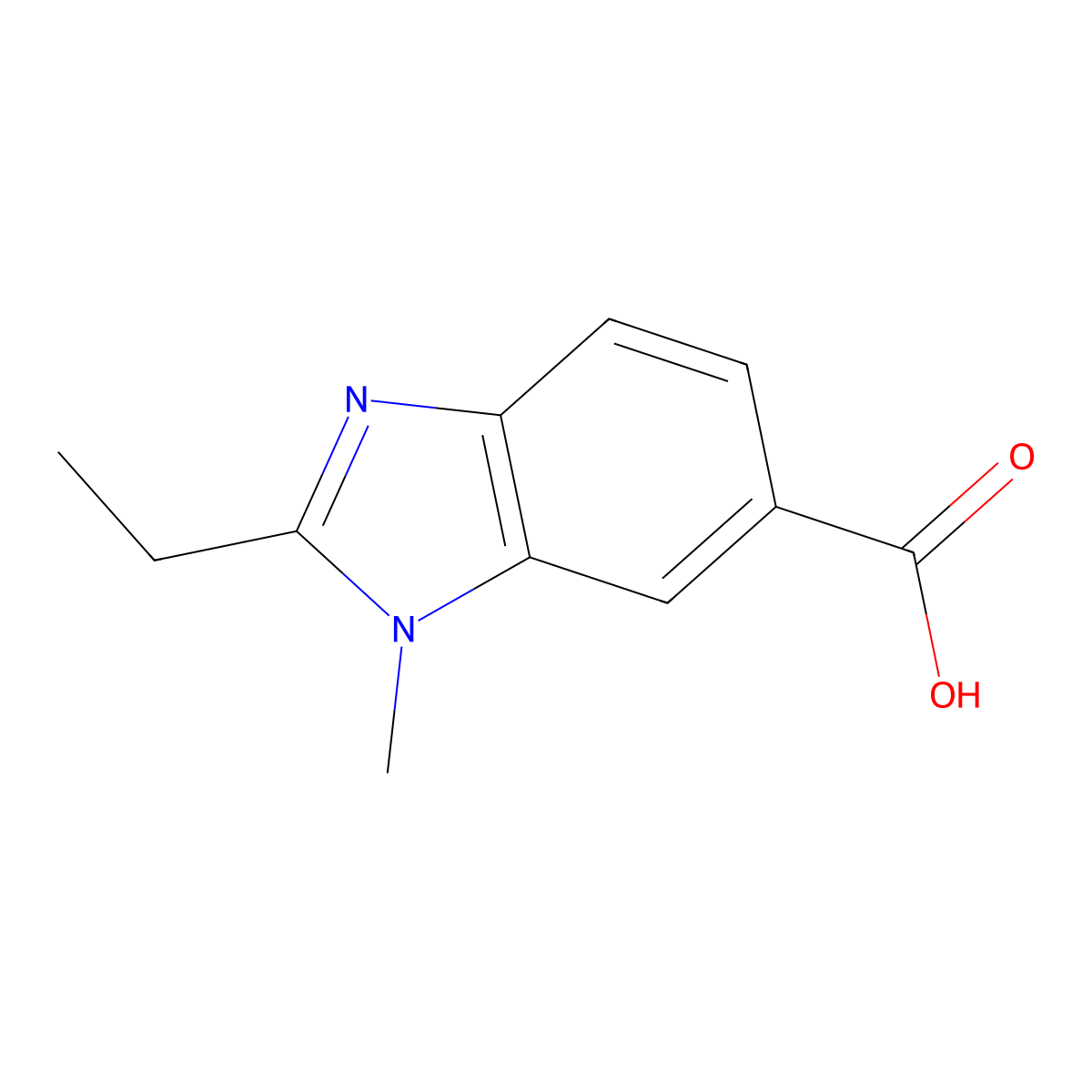 2-Ethyl-1-methyl-1H-benzimidazole-6-carboxylic acid molecular structure, CAS 1219960-40-3