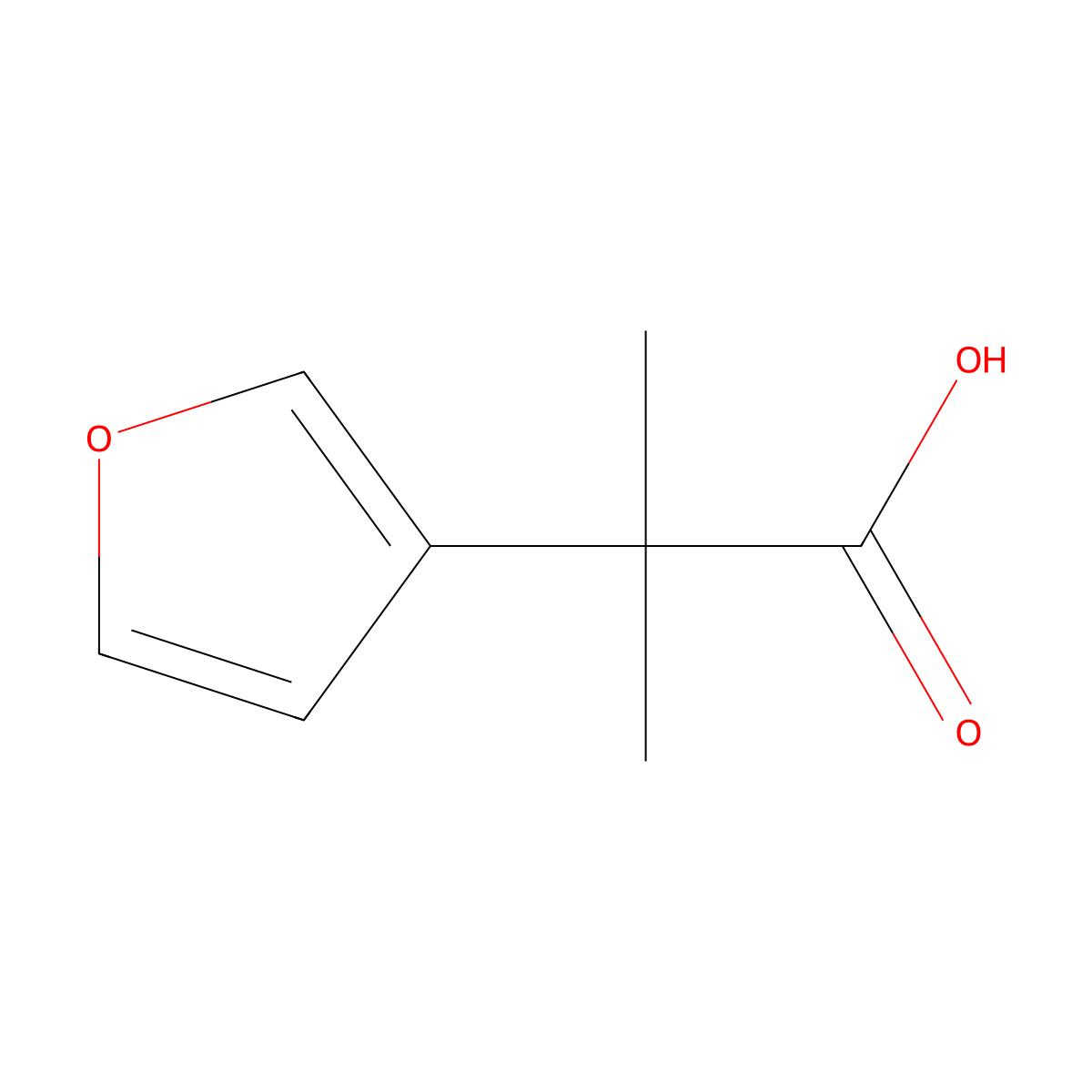 2-(Furan-3-yl)-2-methylpropanoic acid molecular structure, CAS 1219960-47-0