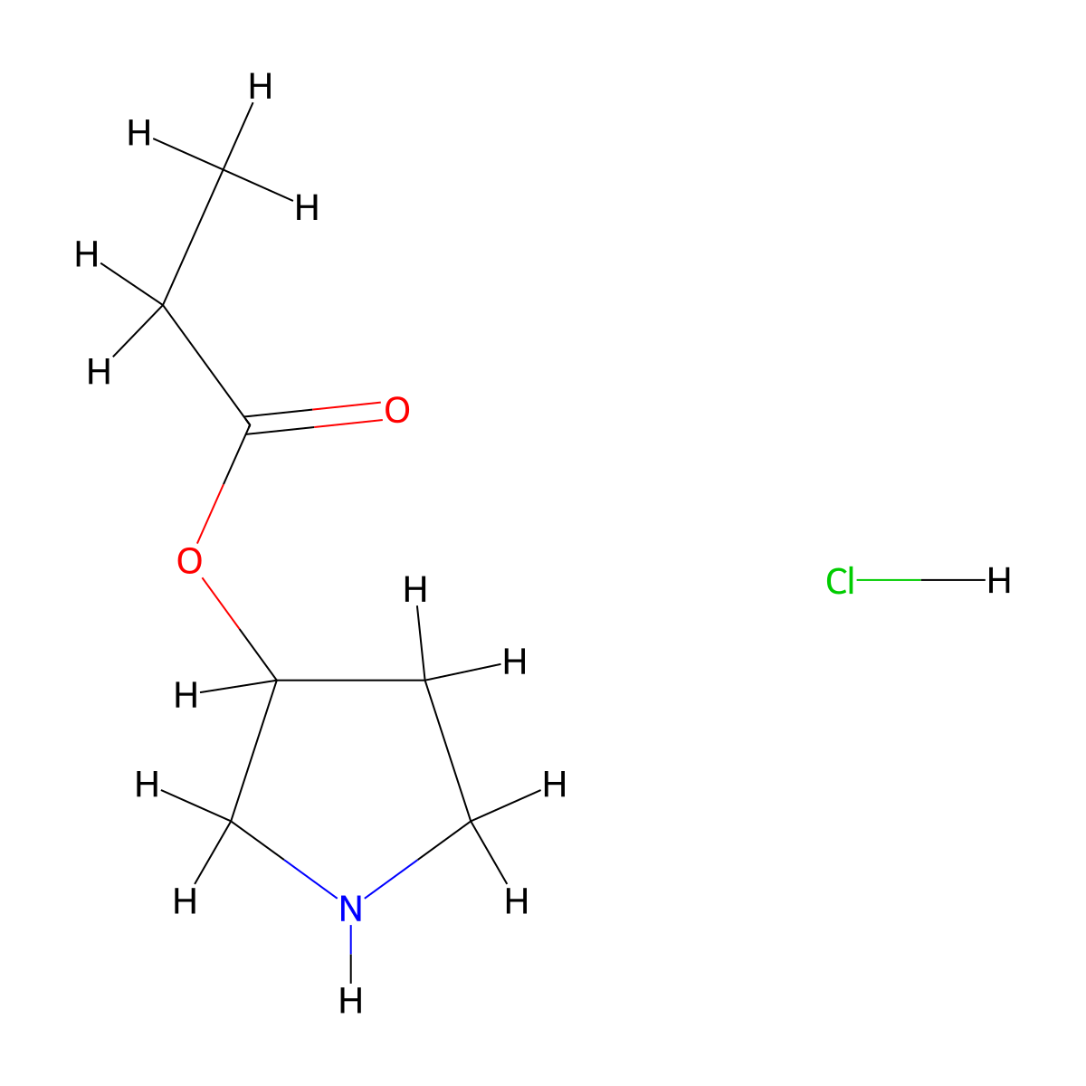 3-Pyrrolidinyl propanoate hydrochloride molecular structure, CAS 1219960-49-2