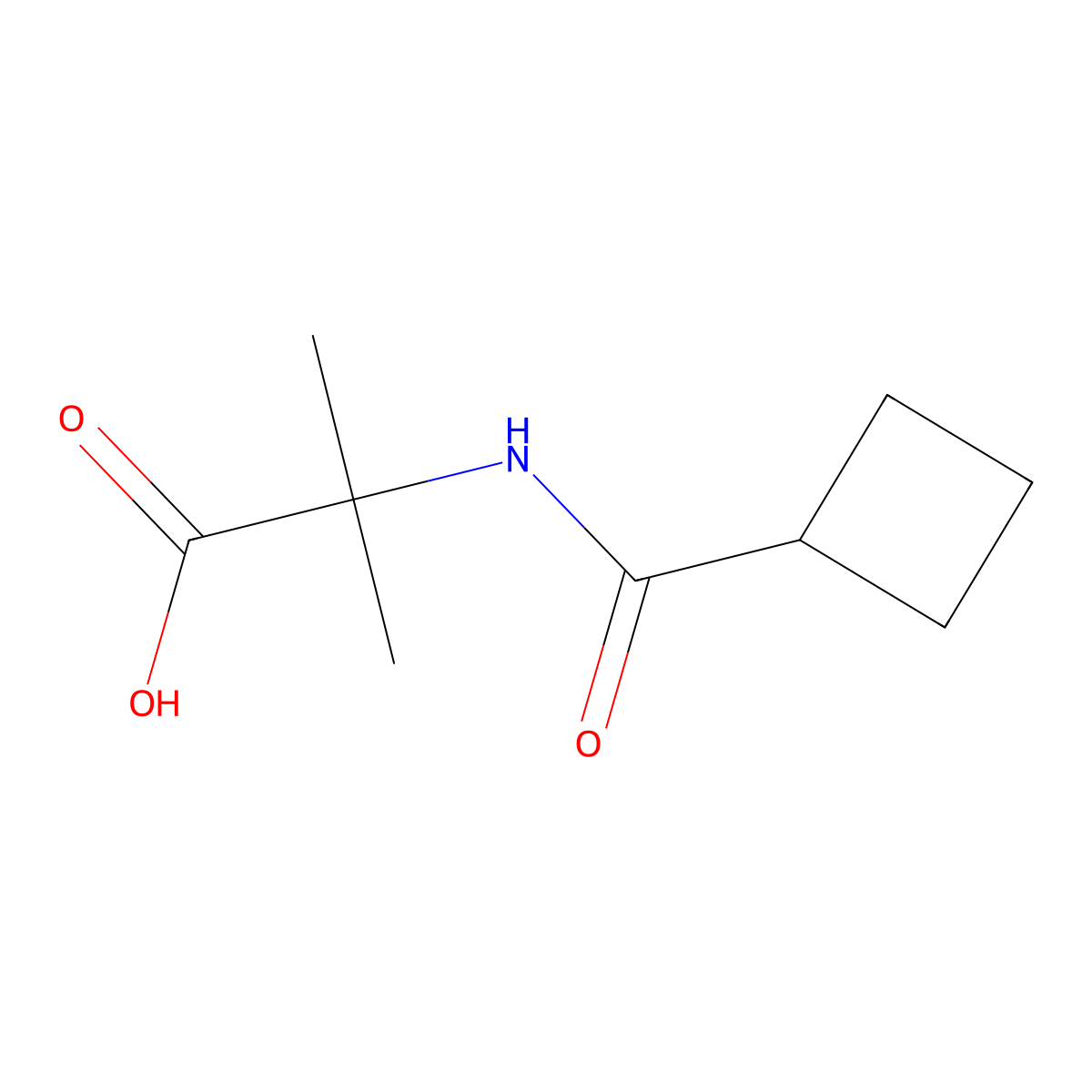 2-(Cyclobutanecarboxamido)-2-methylpropanoic acid molecular structure, CAS 1219960-66-3