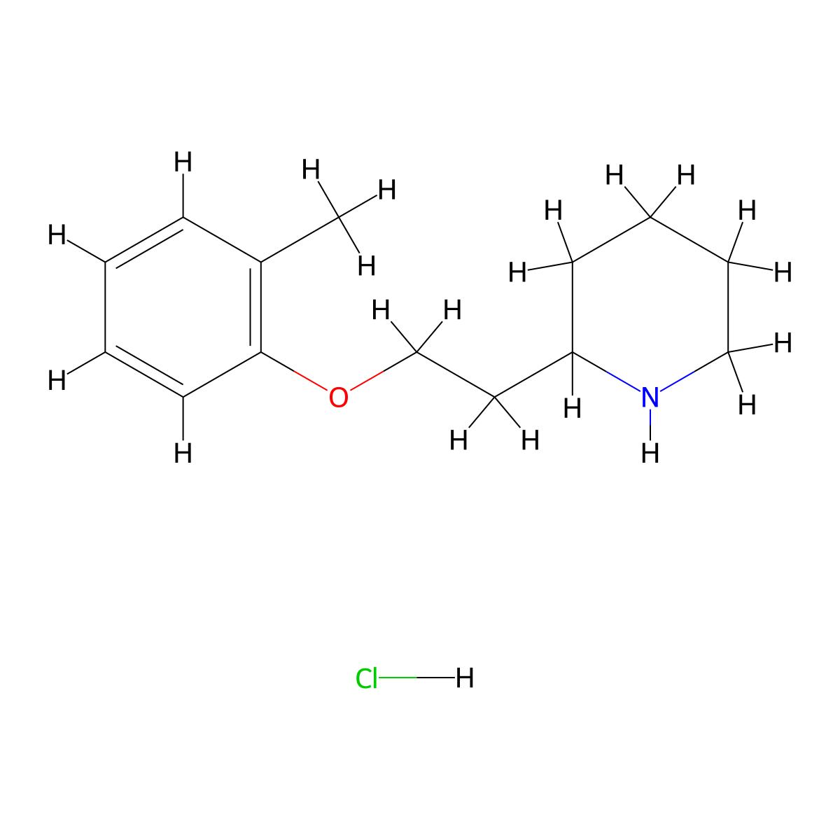 2-[2-(2-Methylphenoxy)ethyl]piperidine hydrochloride molecular structure, CAS 1219960-76-5