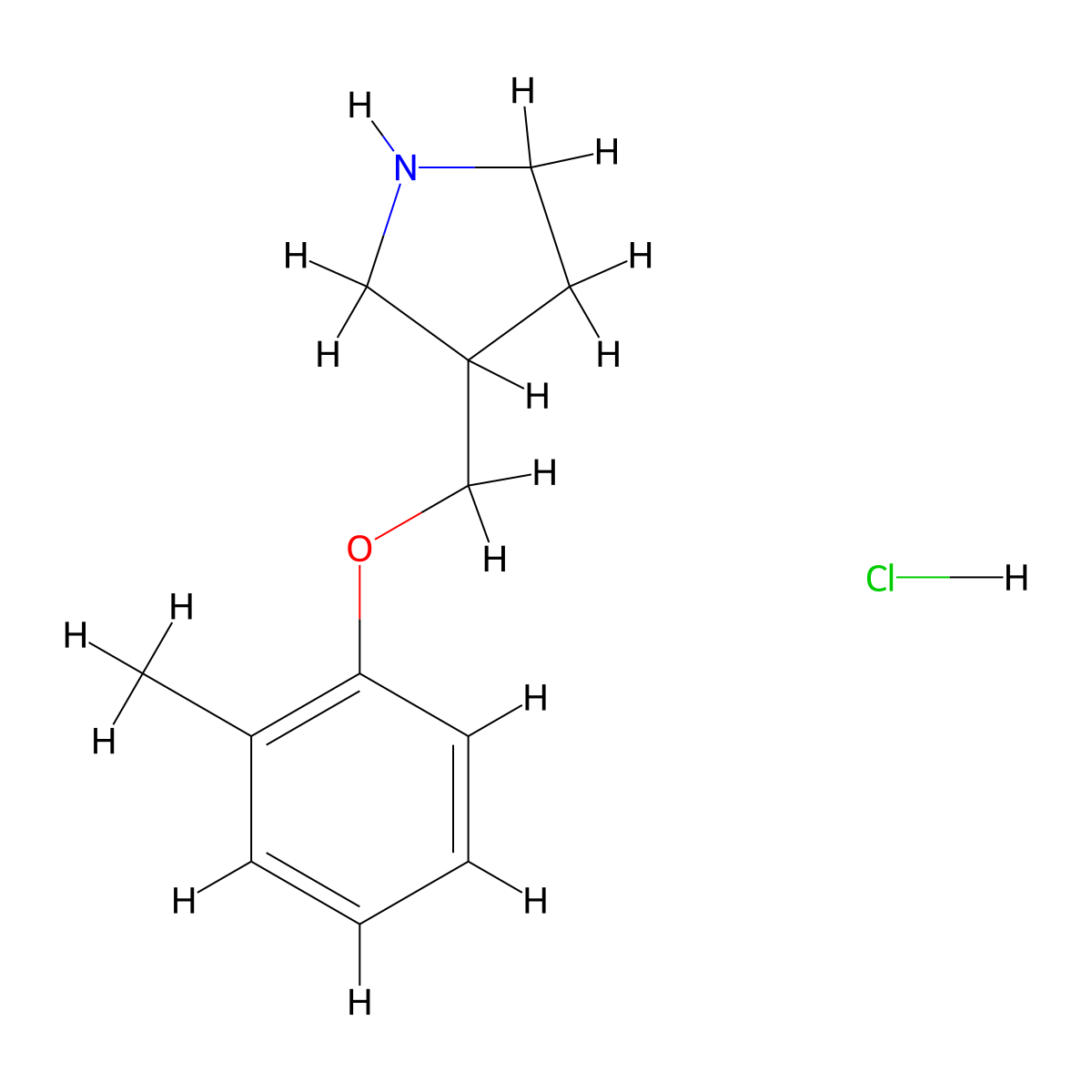 3-[(2-Methylphenoxy)methyl]pyrrolidine hydrochloride molecular structure, CAS 1219960-79-8