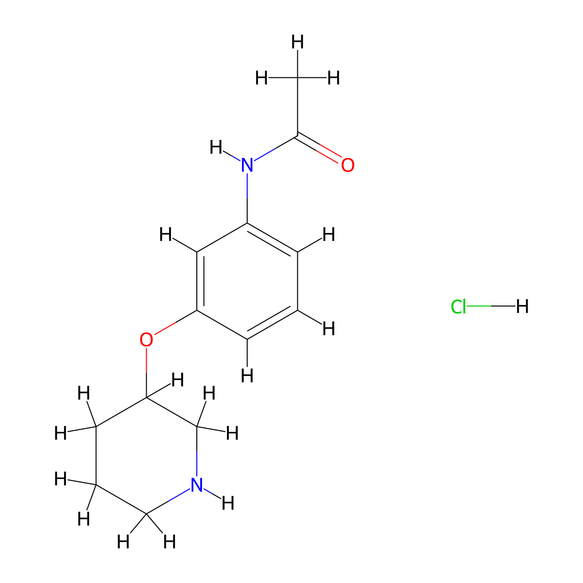 N-[3-(3-Piperidinyloxy)phenyl]acetamide hydrochloride molecular structure, CAS 1219960-91-4