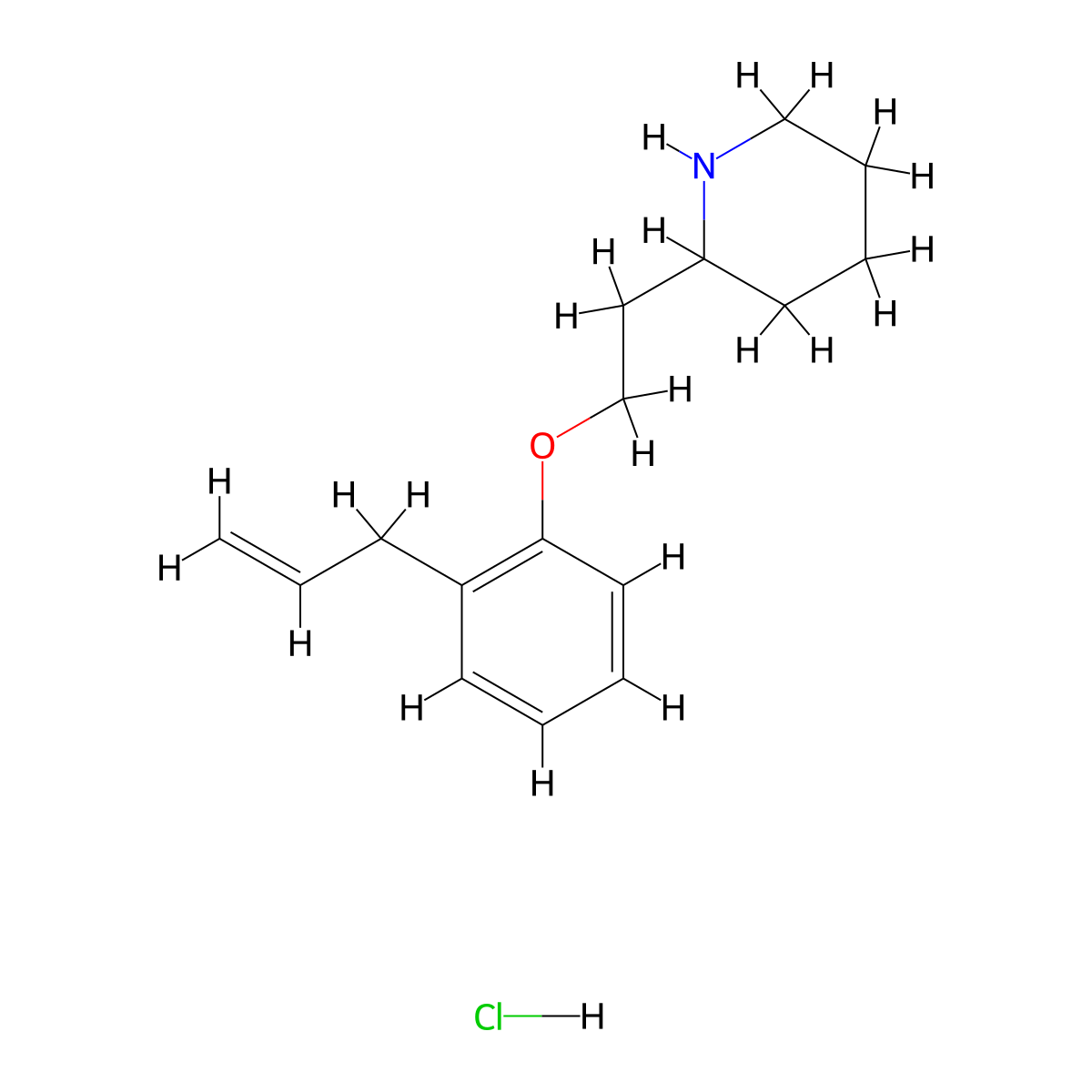 2-[2-(2-Allylphenoxy)ethyl]piperidine hydrochloride molecular structure, CAS 1219960-94-7