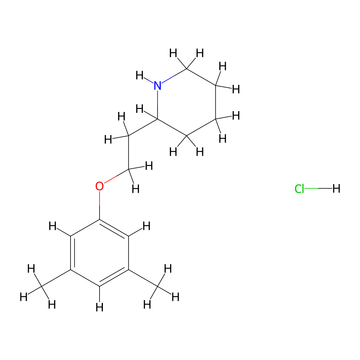 2-[2-(3,5-Dimethylphenoxy)ethyl]piperidine hydrochloride molecular structure, CAS 1219961-03-1