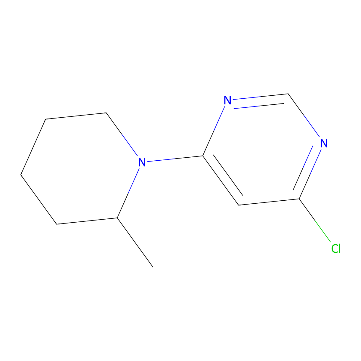 4-Chloro-6-(2-methyl-1-piperidinyl)pyrimidine molecular structure, CAS 1219961-07-5