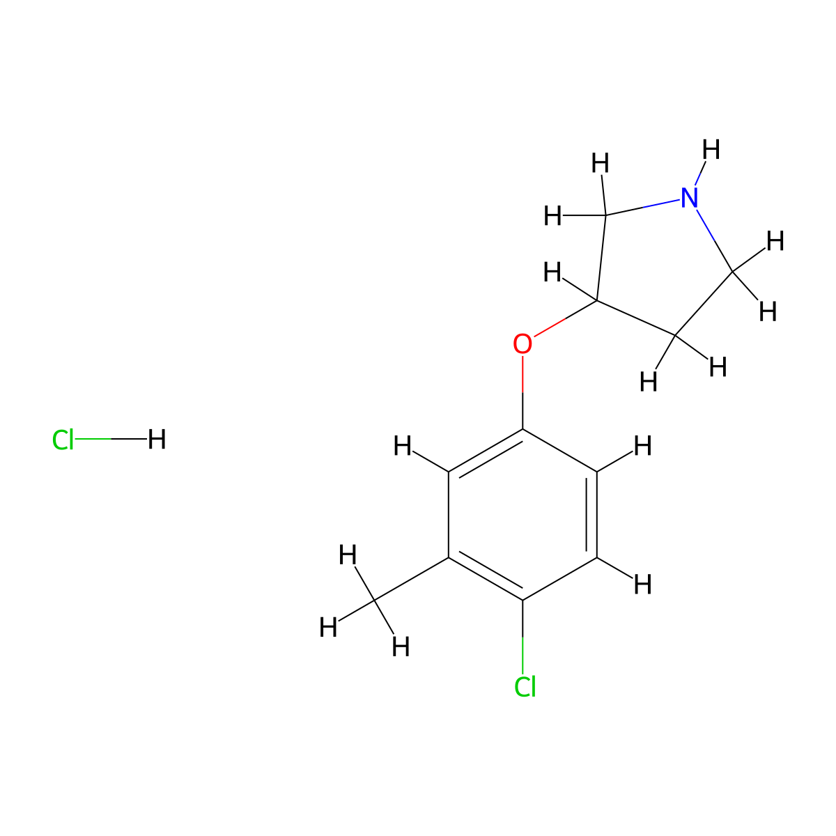 3-(4-Chloro-3-methylphenoxy)pyrrolidine hydrochloride molecular structure, CAS 1219961-08-6