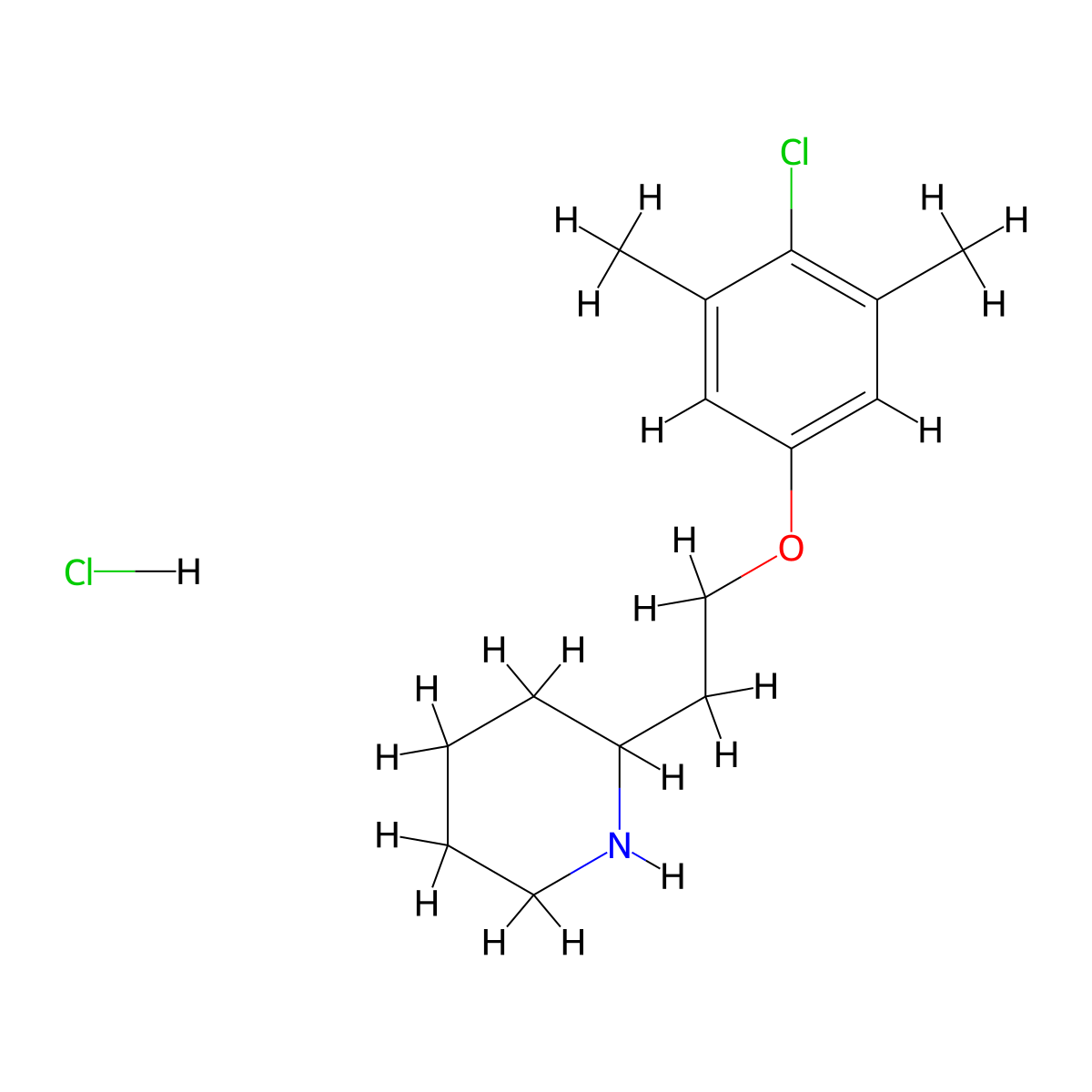 2-[2-(4-Chloro-3,5-dimethylphenoxy)ethyl]-piperidine hydrochloride molecular structure, CAS 1219961-09-7