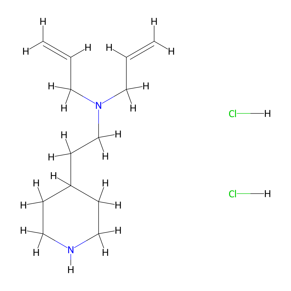 N-Allyl-N-[2-(4-piperidinyl)ethyl]-2-propen-1-amine dihydrochloride molecular structure, CAS 1219961-11-1