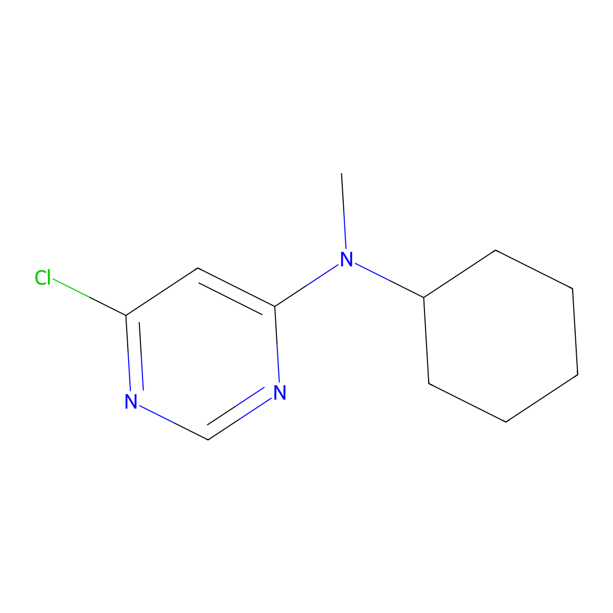 6-Chloro-N-cyclohexyl-N-methyl-4-pyrimidinamine molecular structure, CAS 1219961-12-2