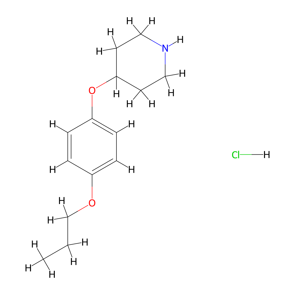4-(4-Propoxyphenoxy)piperidine hydrochloride molecular structure, CAS 1219961-35-9