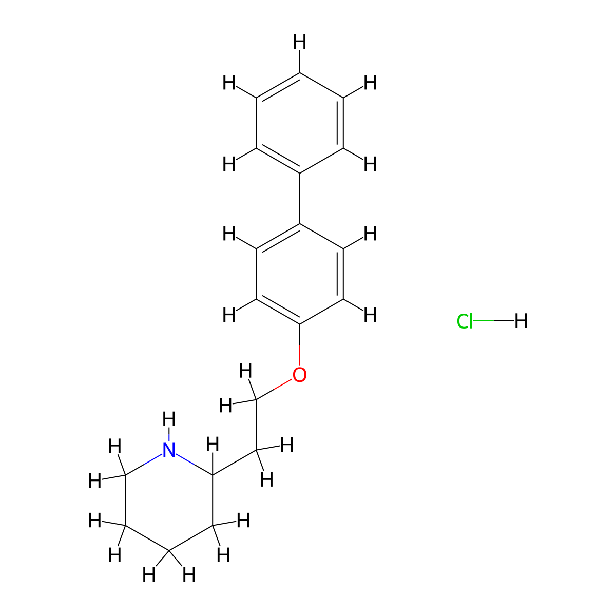 2-[2-([1,1'-Biphenyl]-4-yloxy)ethyl]piperidine hydrochloride molecular structure, CAS 1219963-72-0