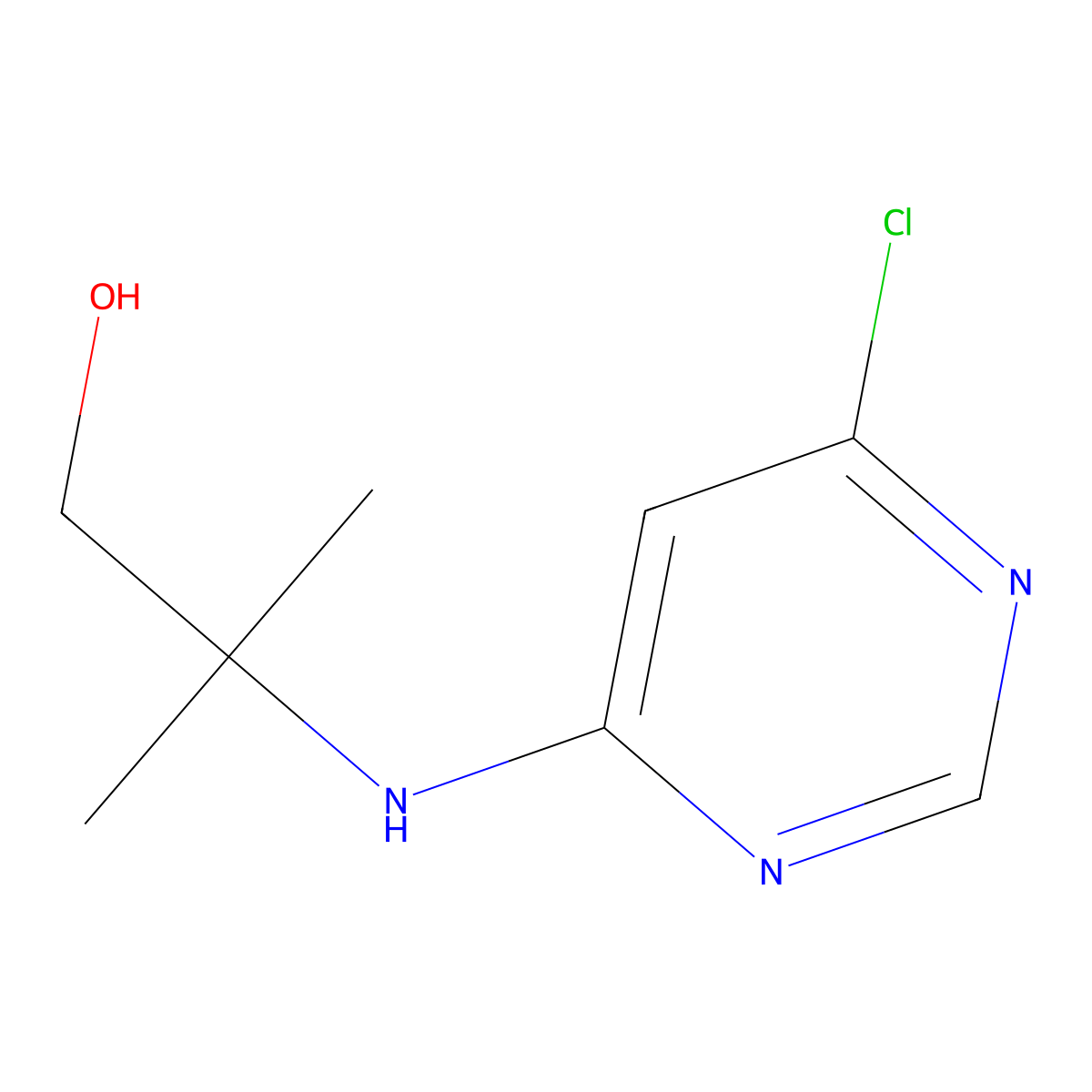 2-[(6-Chloro-4-pyrimidinyl)amino]-2-methyl-1-propanol molecular structure, CAS 1219963-83-3