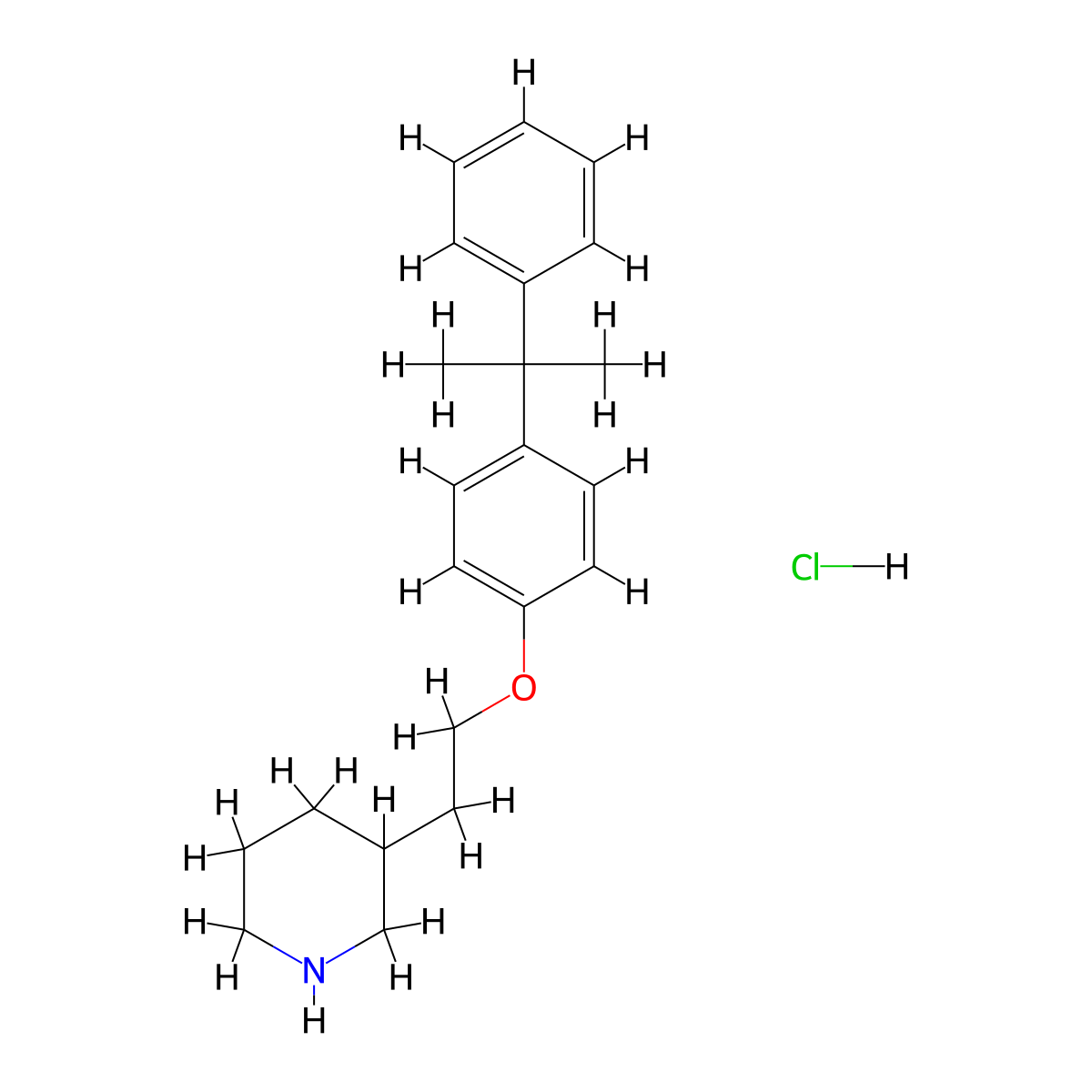 3-{2-[4-(1-Methyl-1-phenylethyl)phenoxy]-ethyl}piperidine hydrochloride molecular structure, CAS 1219963-88-8