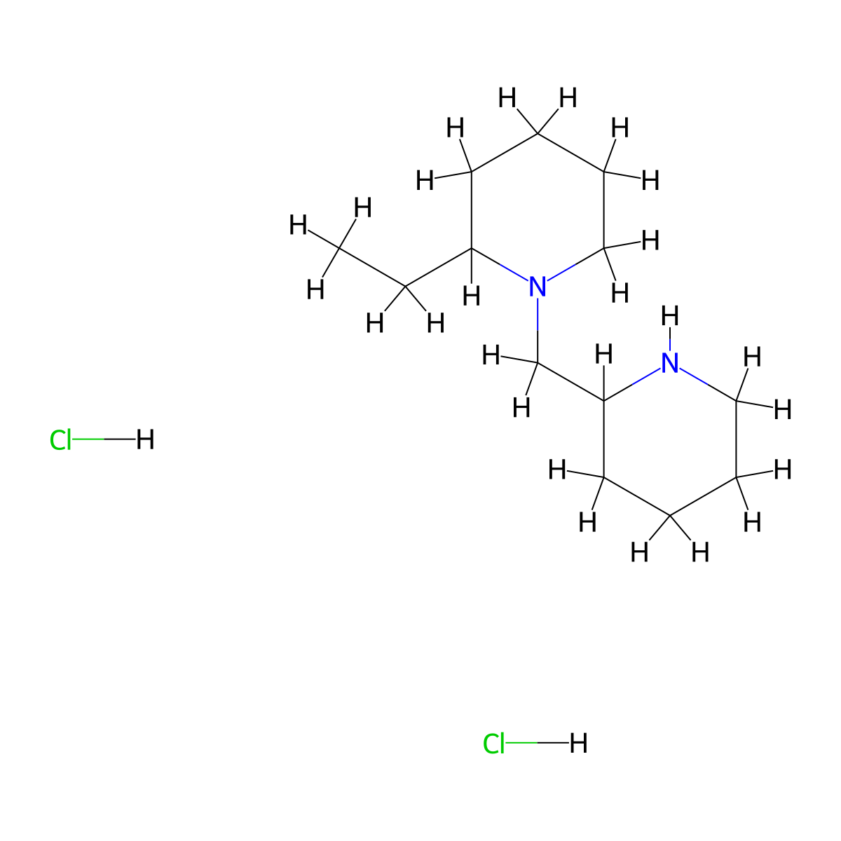 2-Ethyl-1-(2-piperidinylmethyl)piperidine dihydrochloride molecular structure, CAS 1219963-89-9