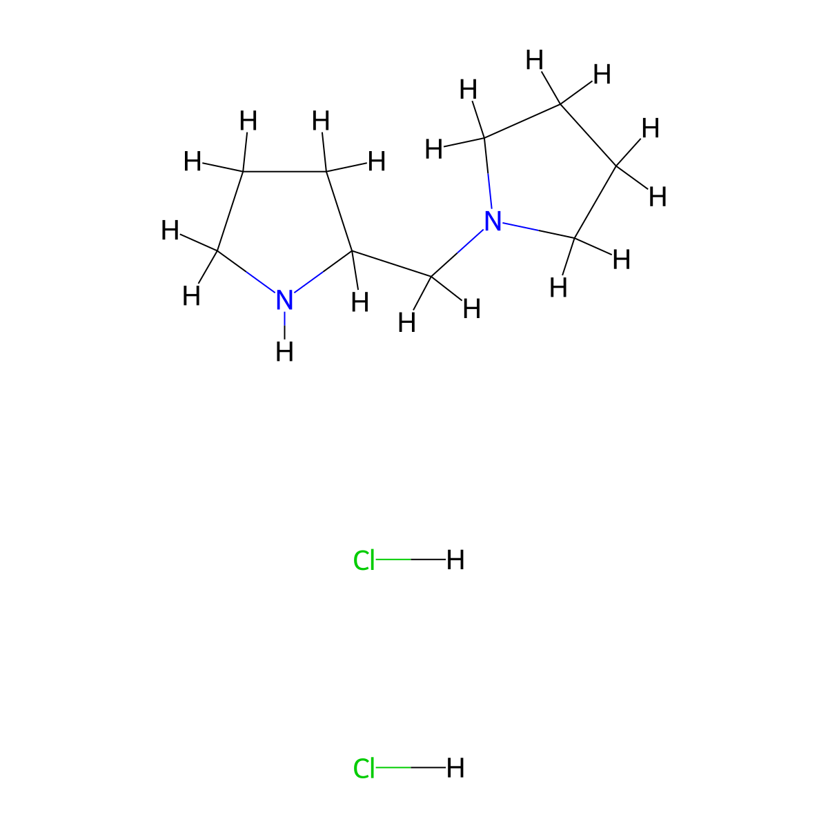 1-(Pyrrolidin-2-ylmethyl)pyrrolidine dihydrochloride molecular structure, CAS 1219963-95-7