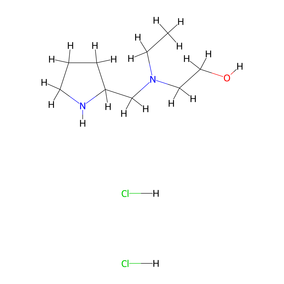 2-[Ethyl(2-pyrrolidinylmethyl)amino]-1-ethanol dihydrochloride molecular structure, CAS 1219964-04-1