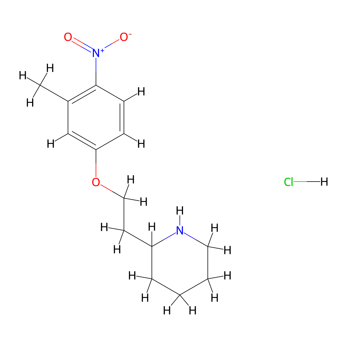 2-[2-(3-Methyl-4-nitrophenoxy)ethyl]piperidine hydrochloride molecular structure, CAS 1219964-10-9