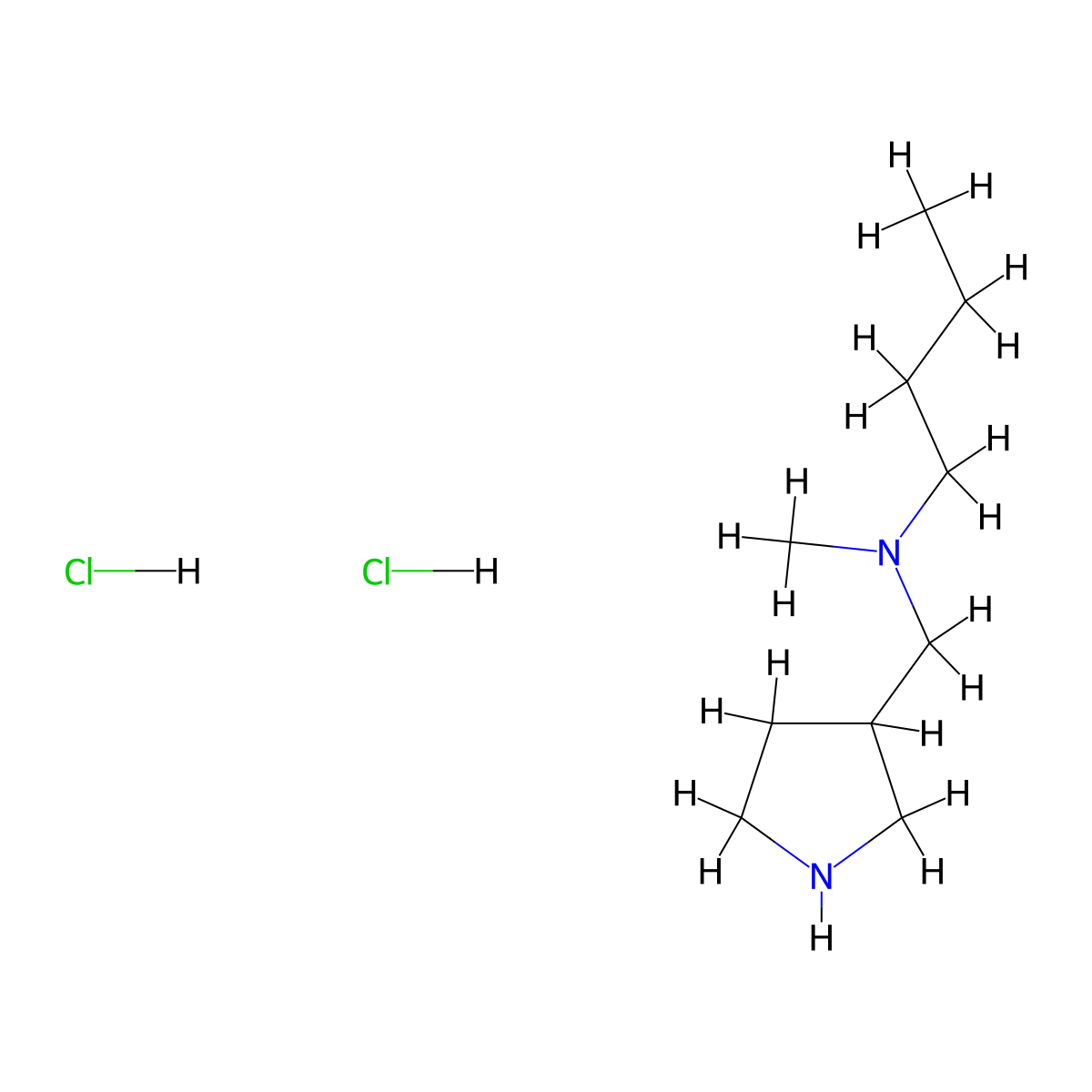 N-Methyl-N-(pyrrolidin-3-ylmethyl)butan-1-amine dihydrochloride molecular structure, CAS 1219964-16-5