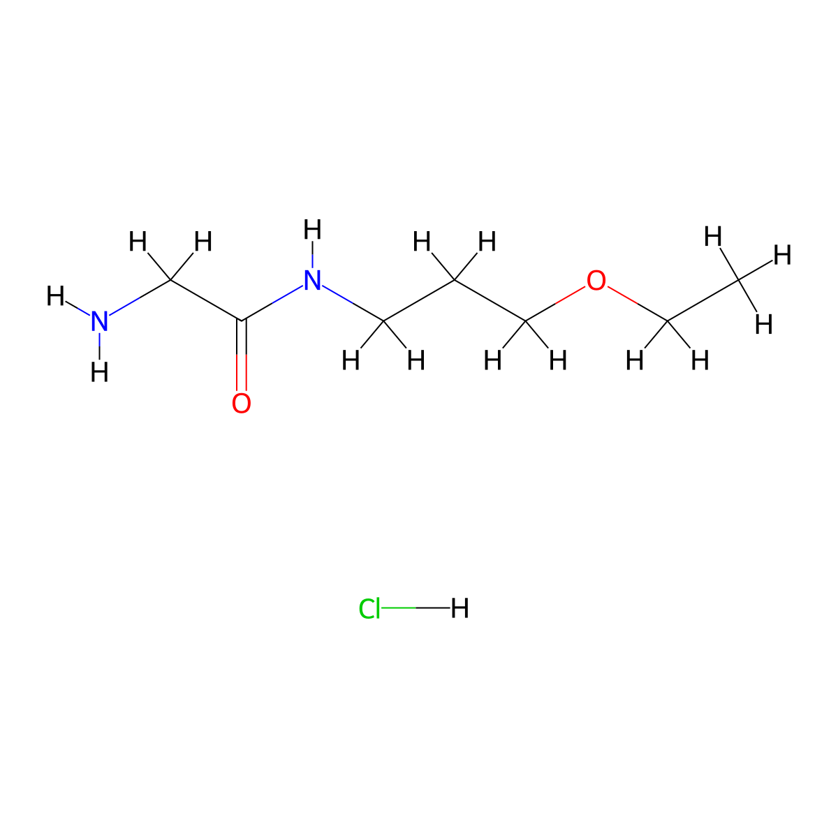 2-Amino-N-(3-ethoxypropyl)acetamide hydrochloride molecular structure, CAS 1219964-27-8