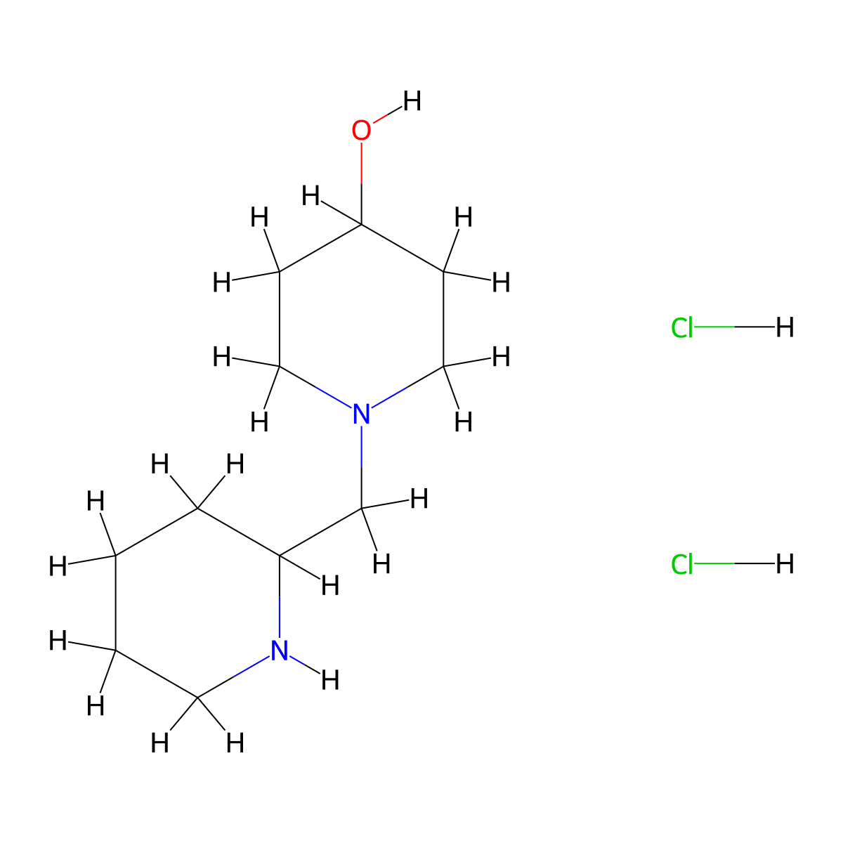 1-(2-Piperidinylmethyl)-4-piperidinol dihydrochloride molecular structure, CAS 1219964-35-8